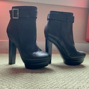 Rachel Zoe belted Leather Ankle Boots